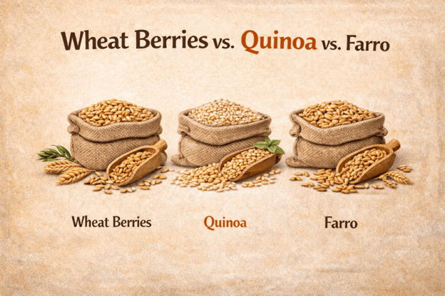 Wheat Berries vs. Quinoa vs. Farro: Protein Density, Cost Efficiency, and Functional Nutrition Performance Tested