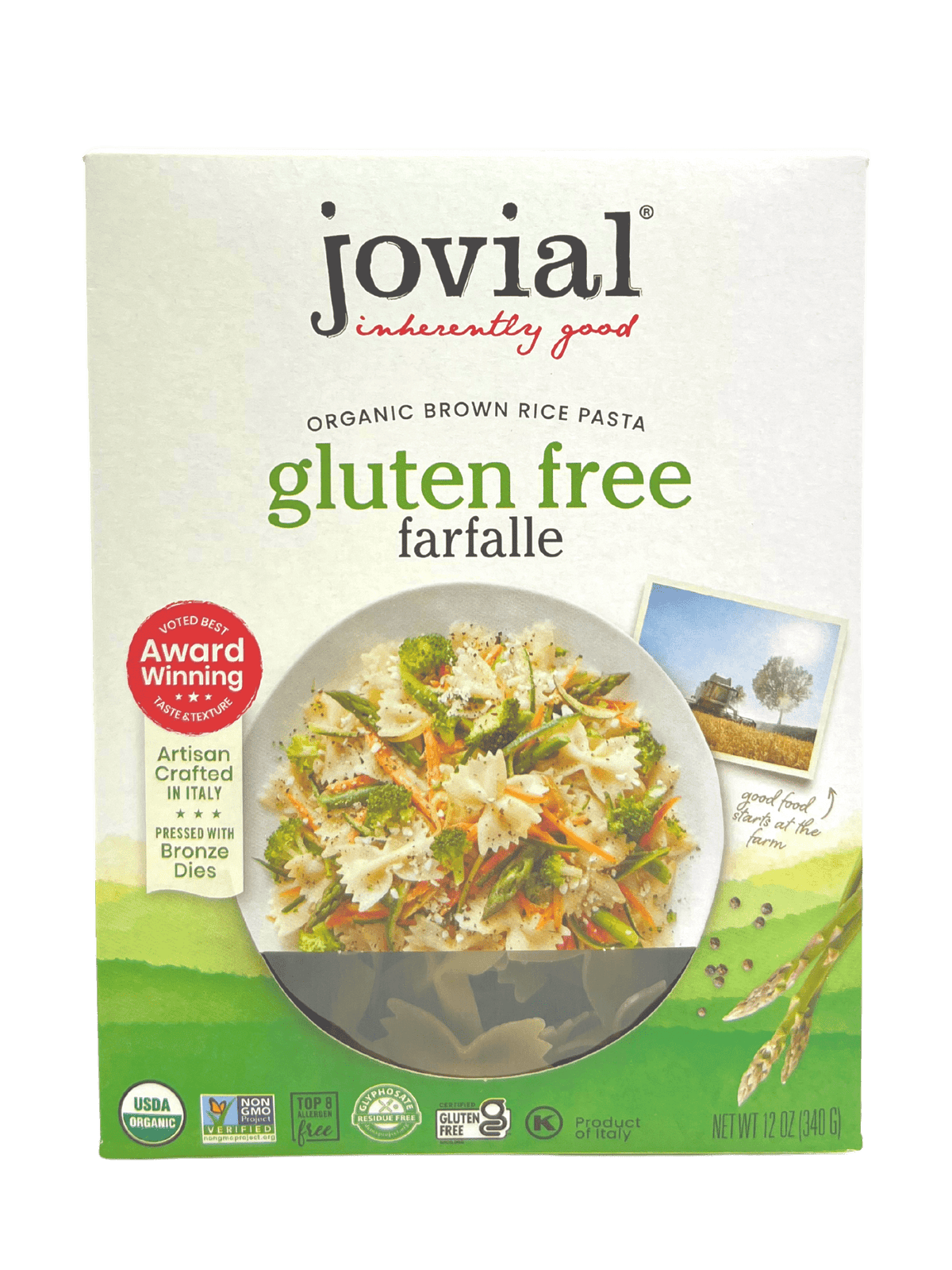 Farfalle, Brown Rice, Organic, Jovial, Gluten-Free, Pasta & Noodles - Country Life Natural Foods