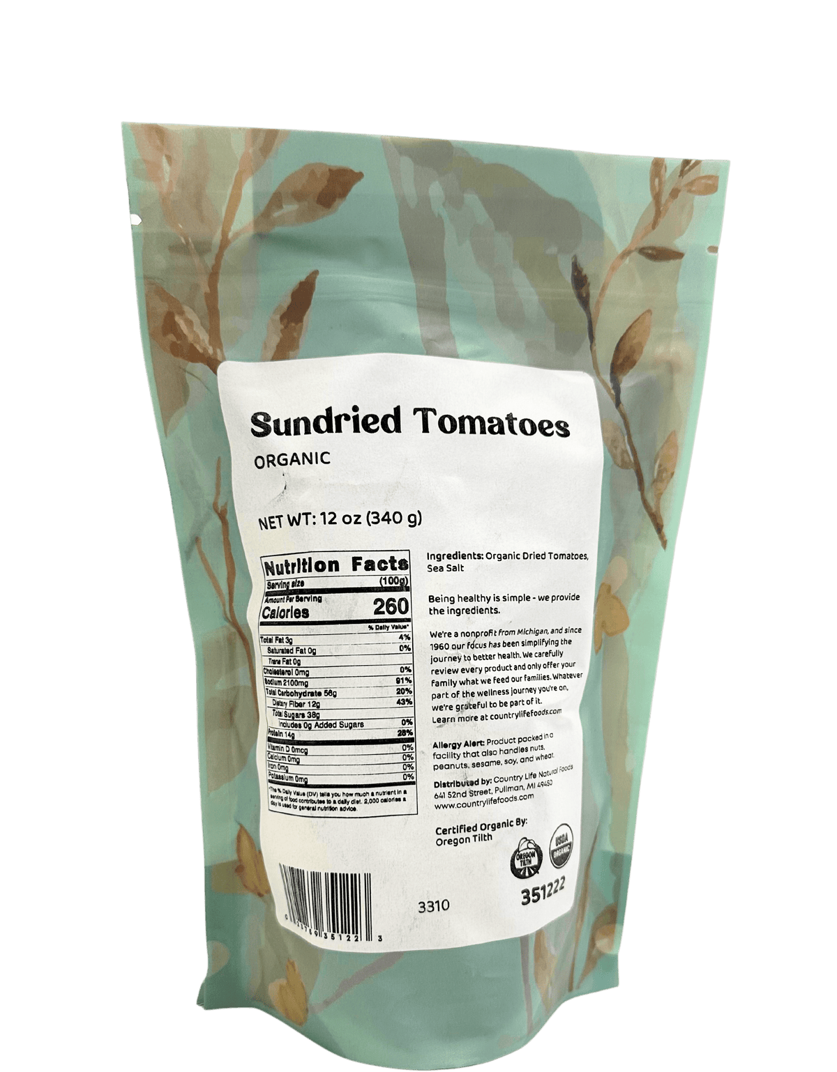 Tomato, Organic, Sundried, Halves - Country Life Natural Foods