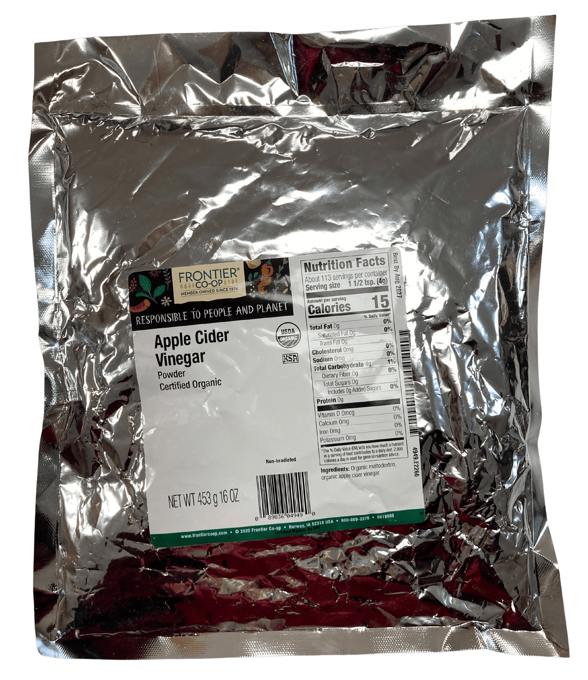 Apple Cider Vinegar Powder, Organic, Dried Vegetables - Country Life Natural Foods