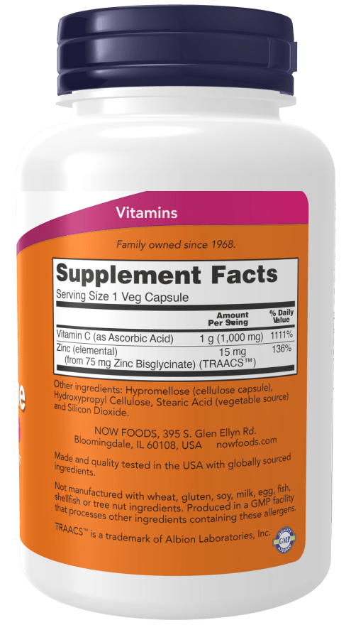 C-1,000 Zinc Immune, Vitamins & Supplements - Country Life Natural Foods