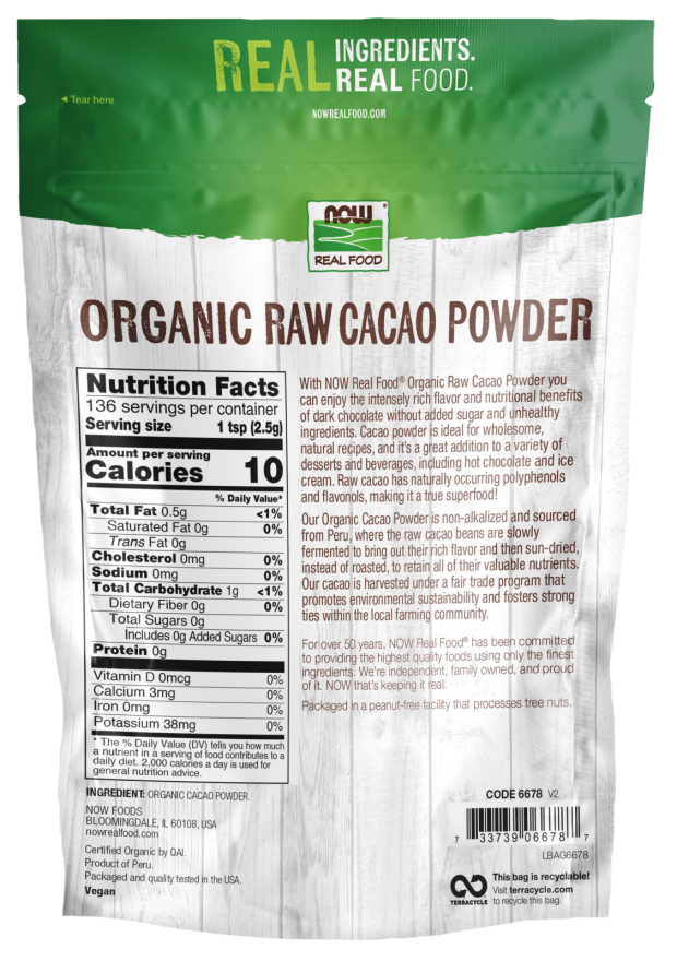 Cacao Powder, Organic, Raw, Cooking & Baking Ingredients - Country Life Natural Foods