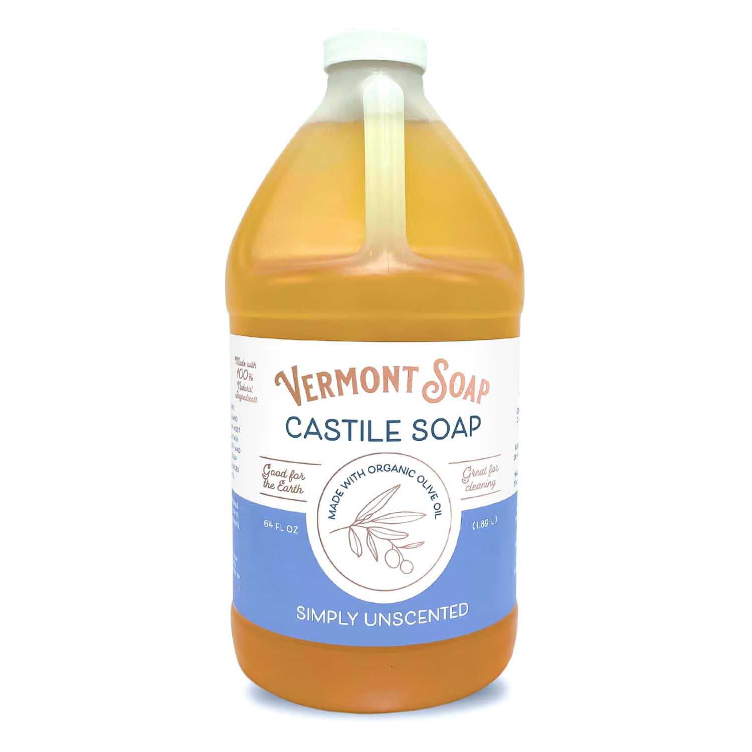 Castile Soap, Liquid, 64 oz, Vermont Soap - Country Life Natural Foods