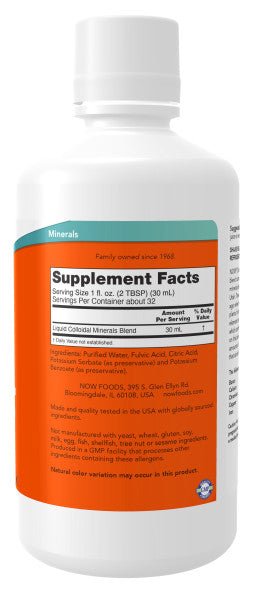 Colloidal Minerals - Essential Trace Minerals, Plant Derived, Unflavored, Vitamins & Supplements - Country Life Natural Foods