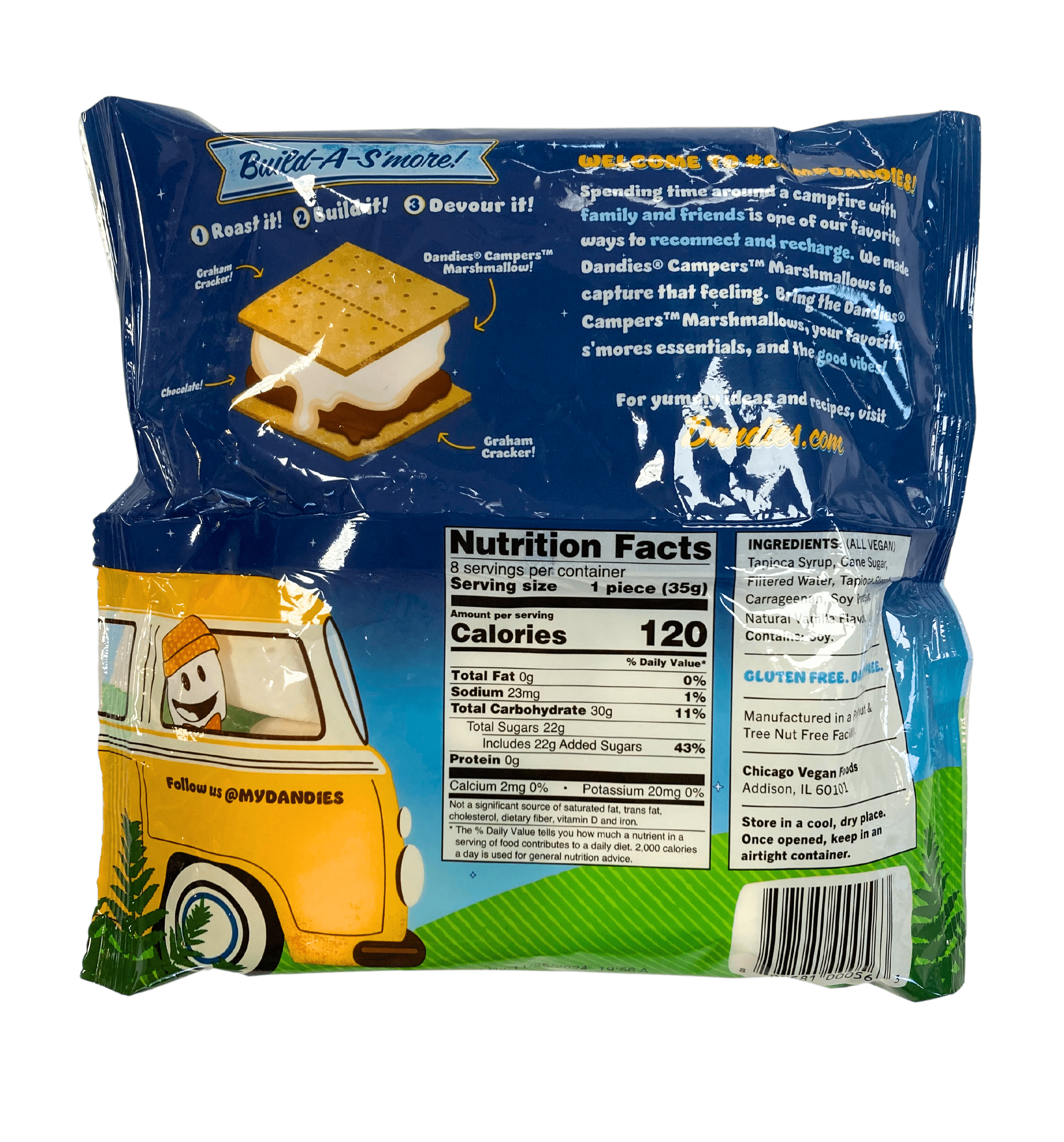 Marshmallows, Dandies, Vegan, Jumbo Campers, Candy - Country Life Natural Foods