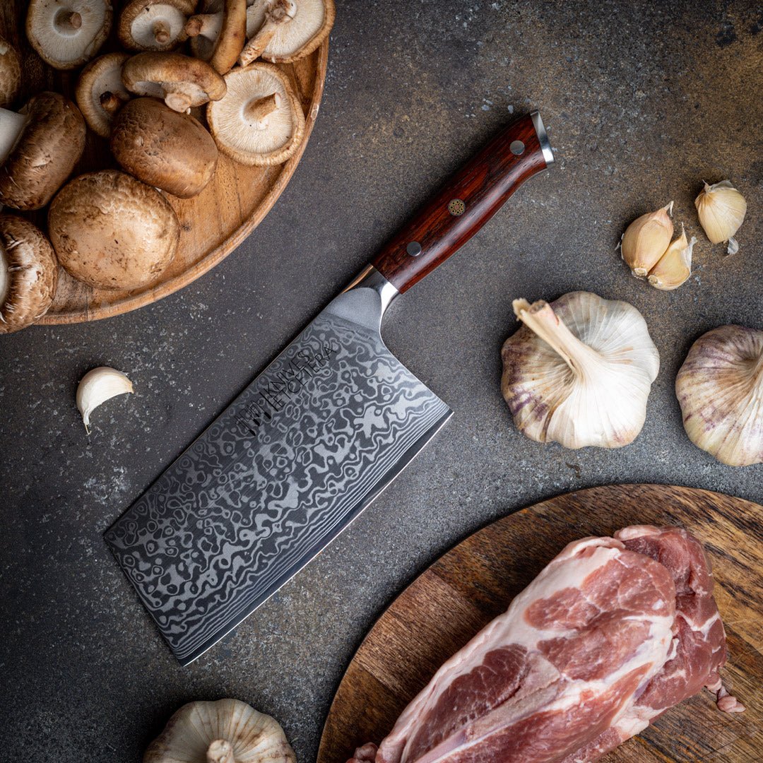 7" Damascus Cleaver Knife - Country Life Natural Foods