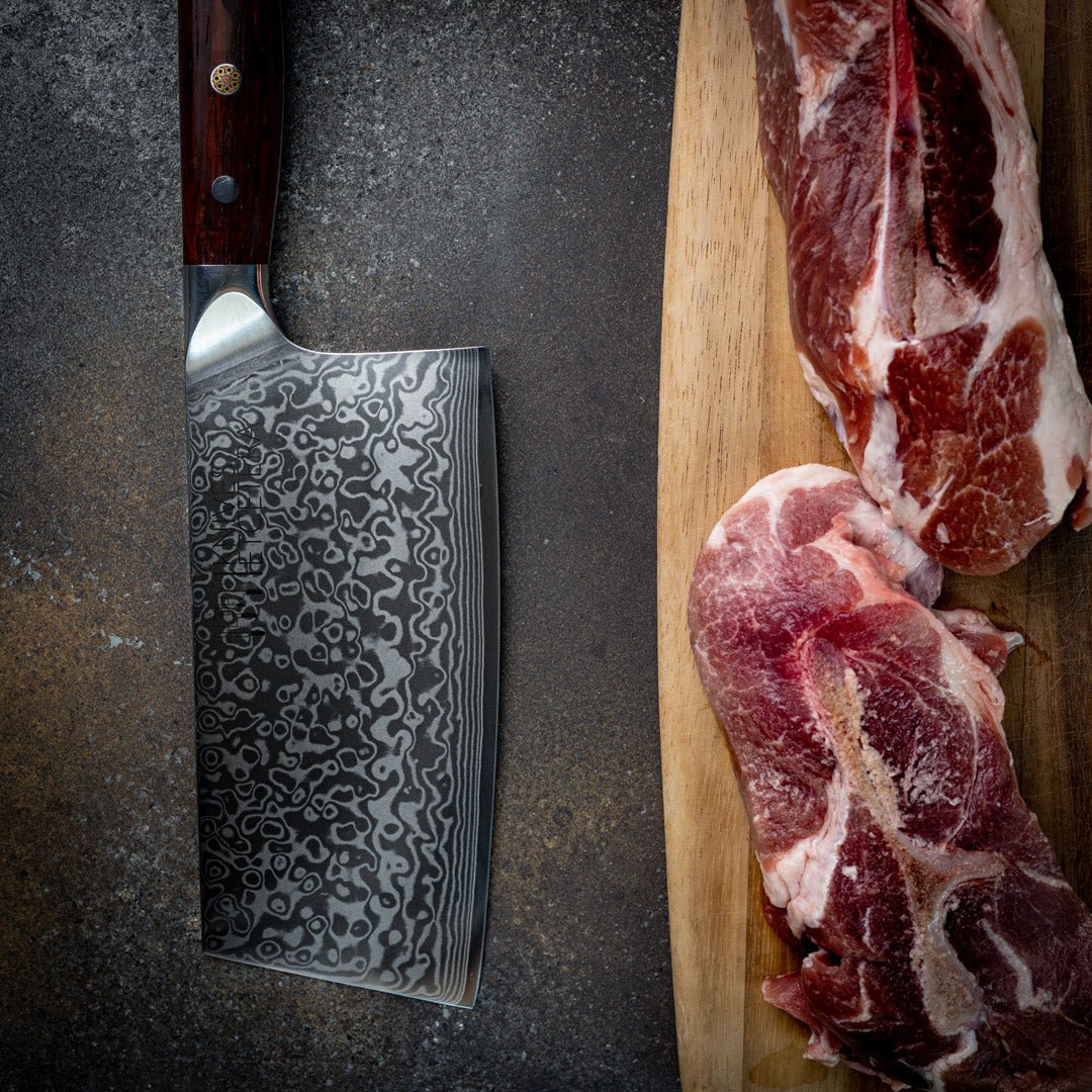 7" Damascus Cleaver Knife - Country Life Natural Foods