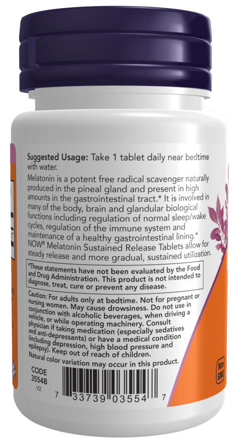 Melatonin 5mg Sustained Release, Vitamins & Supplements - Country Life Natural Foods