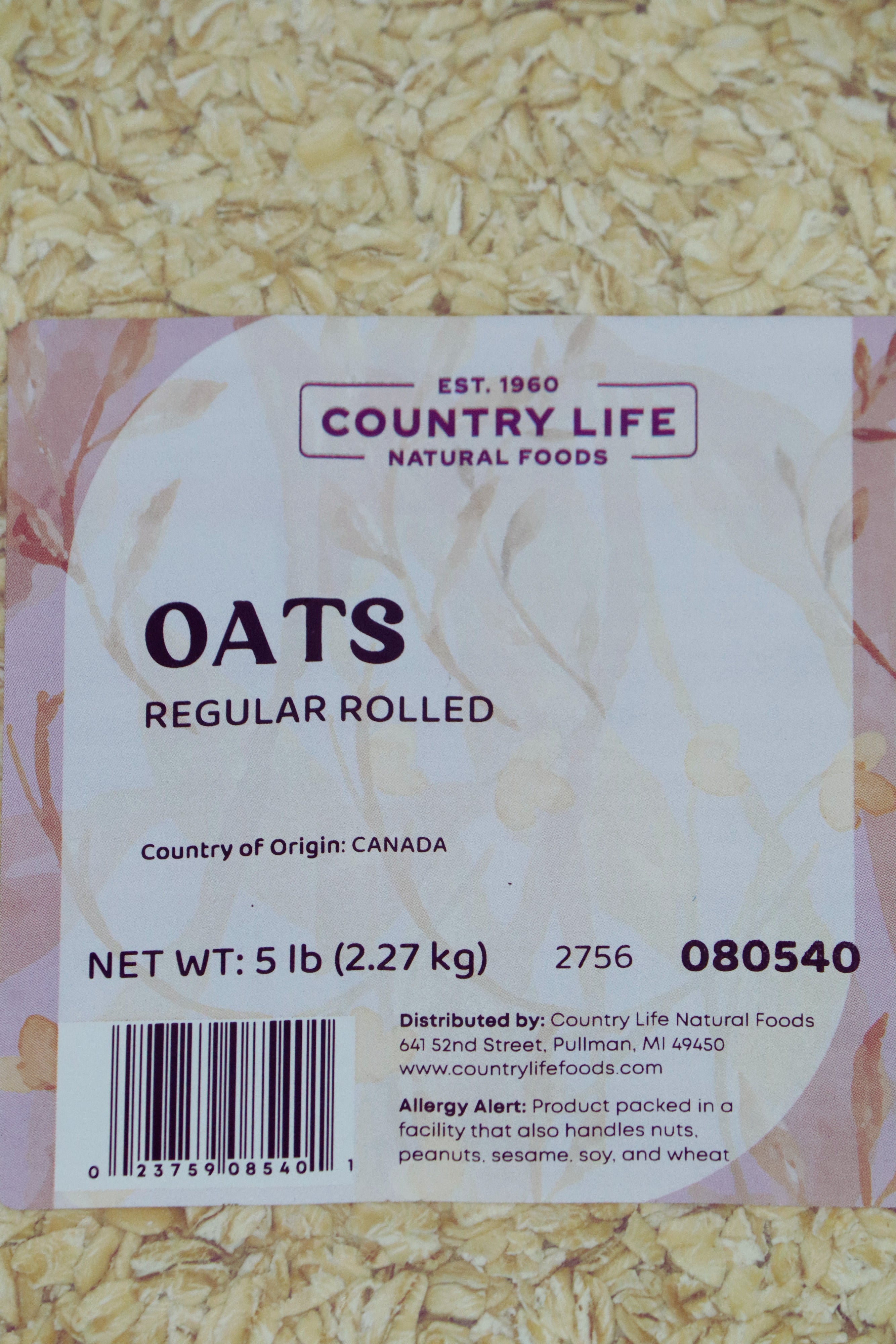 Oats, Regular Rolled, Oats - Country Life Natural Foods