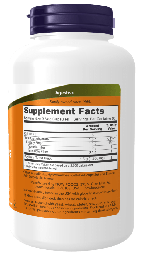 Psyllium Husk Caps 500mg, Vitamins & Supplements - Country Life Natural Foods