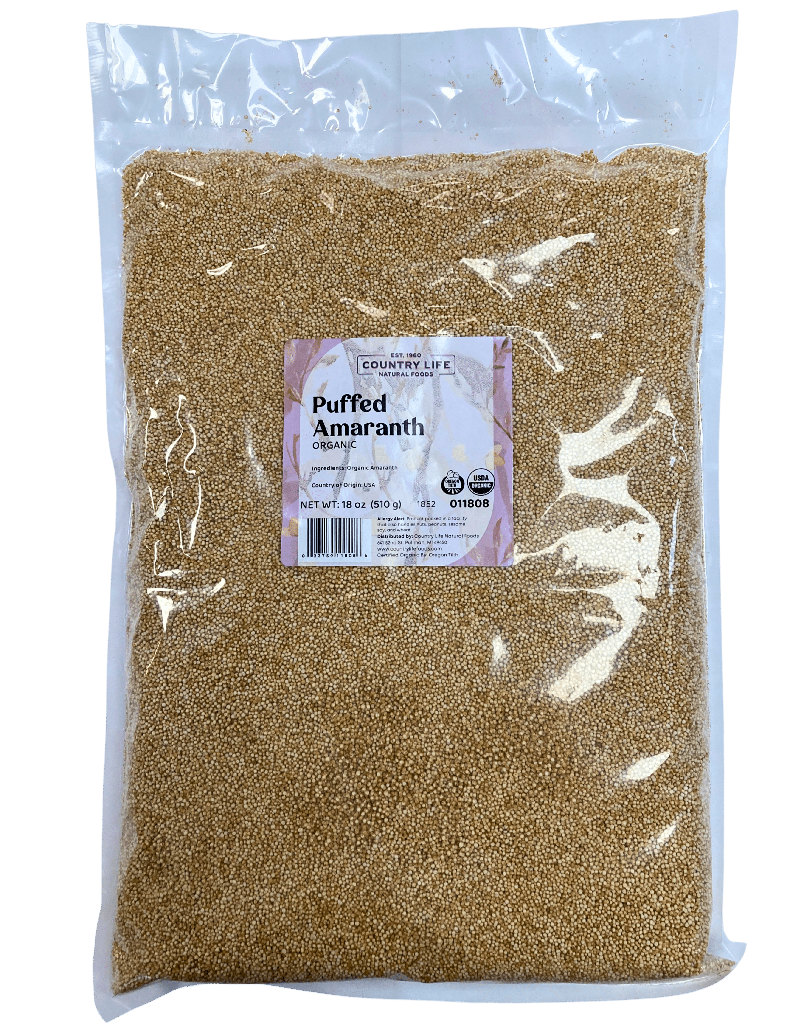 Puffed Amaranth, Organic, Cereals & Granolas - Country Life Natural Foods