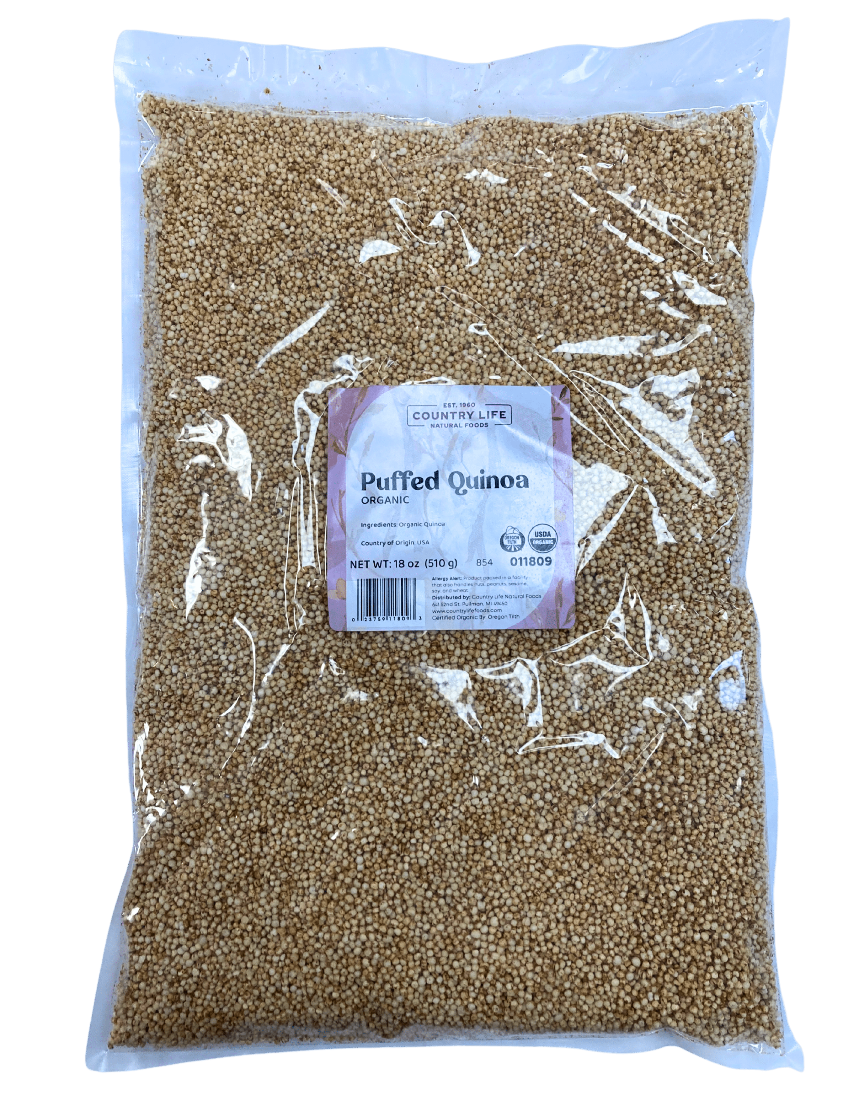 Puffed Quinoa, Organic, Cereals & Granolas - Country Life Natural Foods