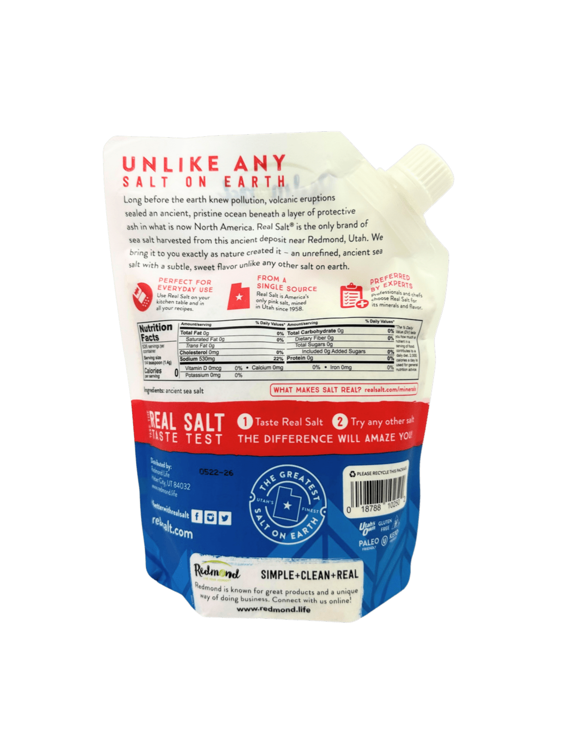 Salt, Redmond Real Salt, Fine Ground - Country Life Natural Foods