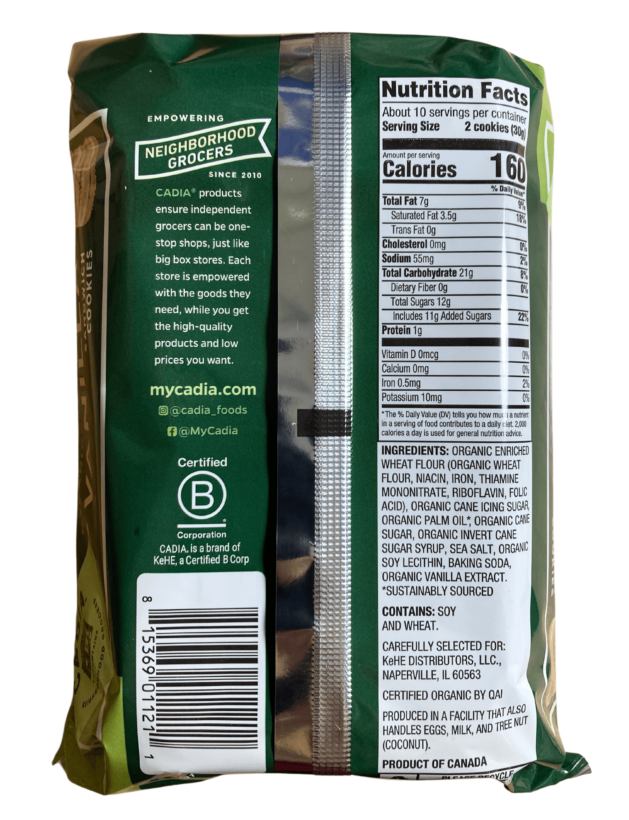 Sandwich Cookies, Organic, Cadia - Country Life Natural Foods