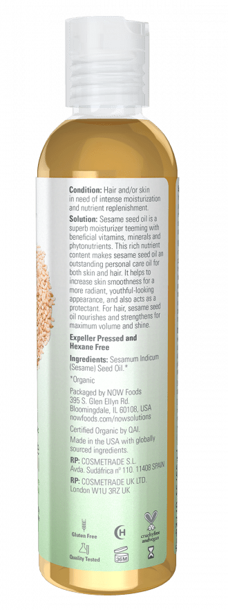 Sesame Seed Oil, Organic, Lotions Moisturizers & Oils - Country Life Natural Foods