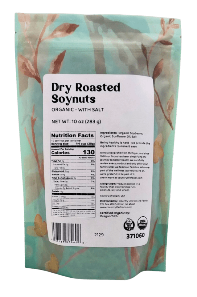 Soynuts, Dry Roasted, Organic, Salted, Savory Snacks - Country Life Natural Foods