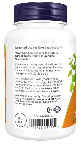 Spirulina 500 mg, Organic, Vitamins & Supplements - Country Life Natural Foods