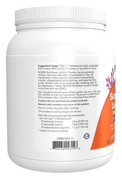 Sunflower Lecithin NON-GMO Powder - Country Life Natural Foods