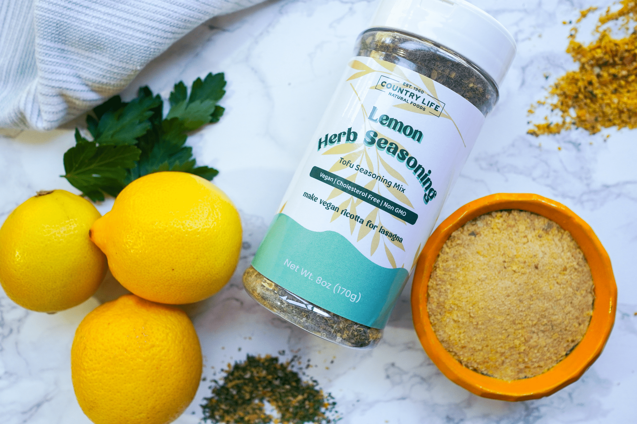 Tofu Scramble Seasoning, Lemon Herb, Herbs Spices & Seasonings - Country Life Natural Foods