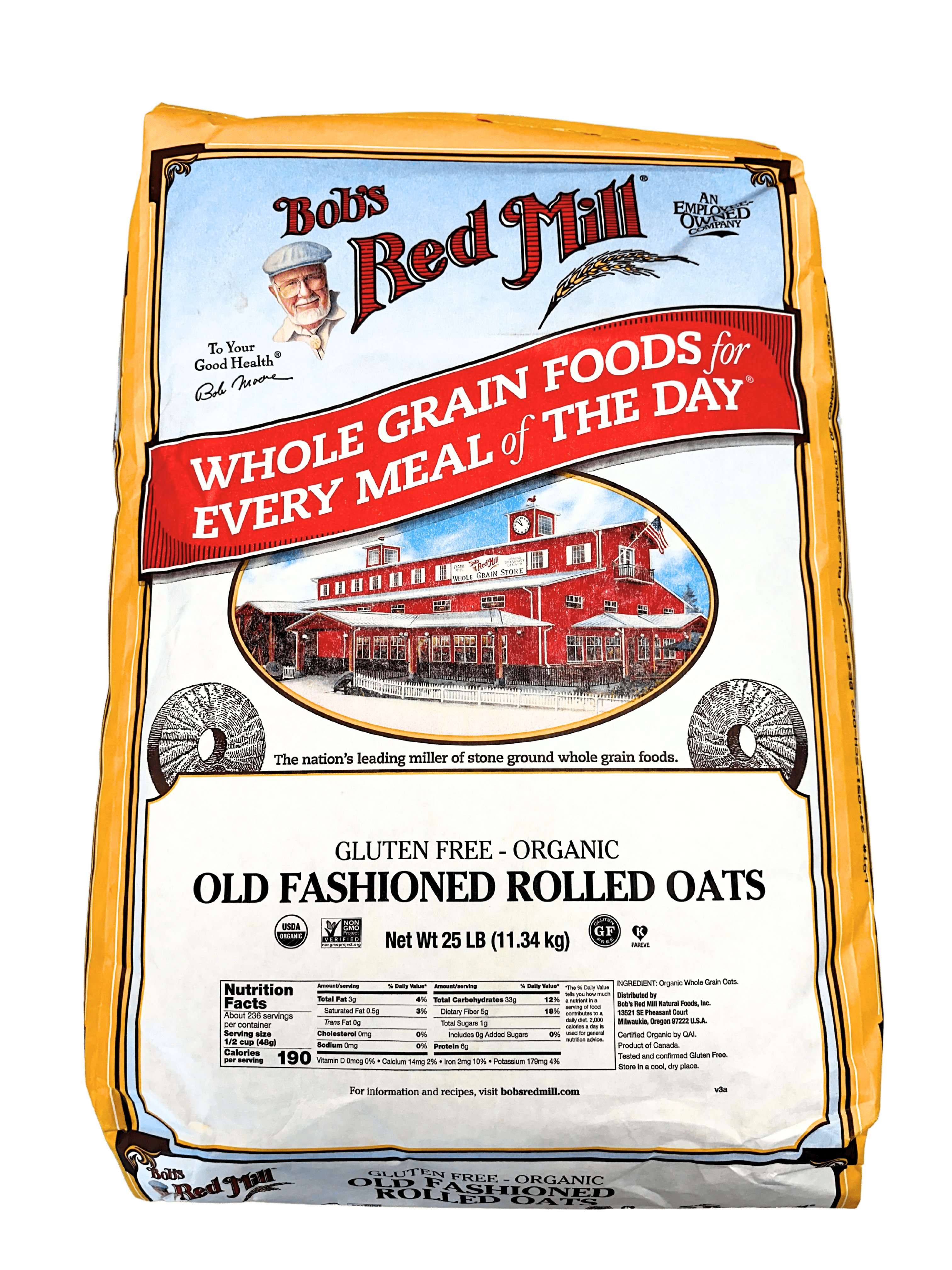 Oats, Regular Rolled, Gluten-Free, Organic, Bob's Red Mill, Oats - Country Life Natural Foods