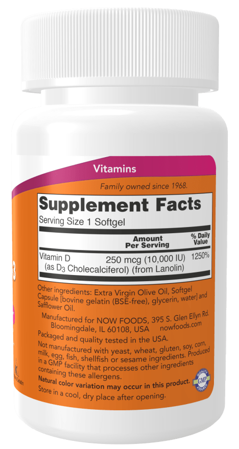 Vitamin D-3 10,000 IU High Potency - Country Life Natural Foods