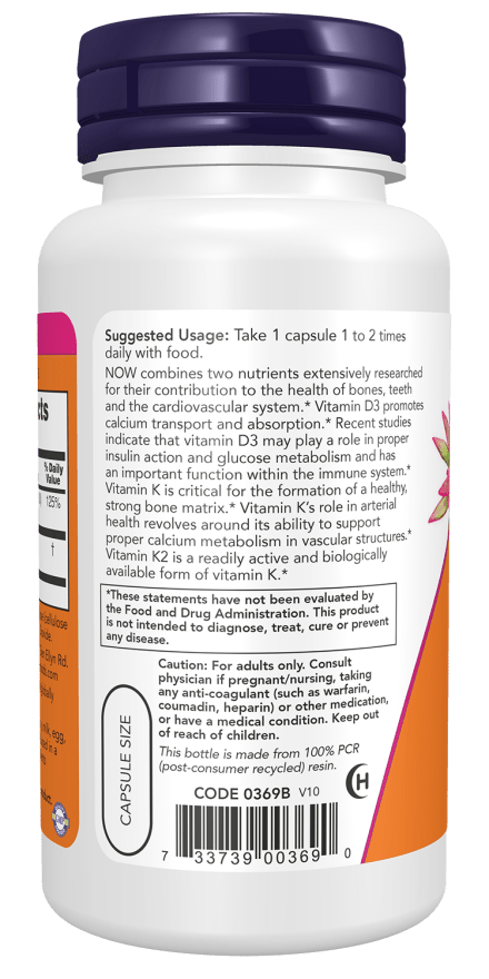 Vitamin D-3 & K-2 Capsules, Vitamins & Supplements - Country Life Natural Foods