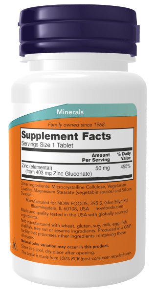 Zinc 50mg, Vitamins & Supplements - Country Life Natural Foods