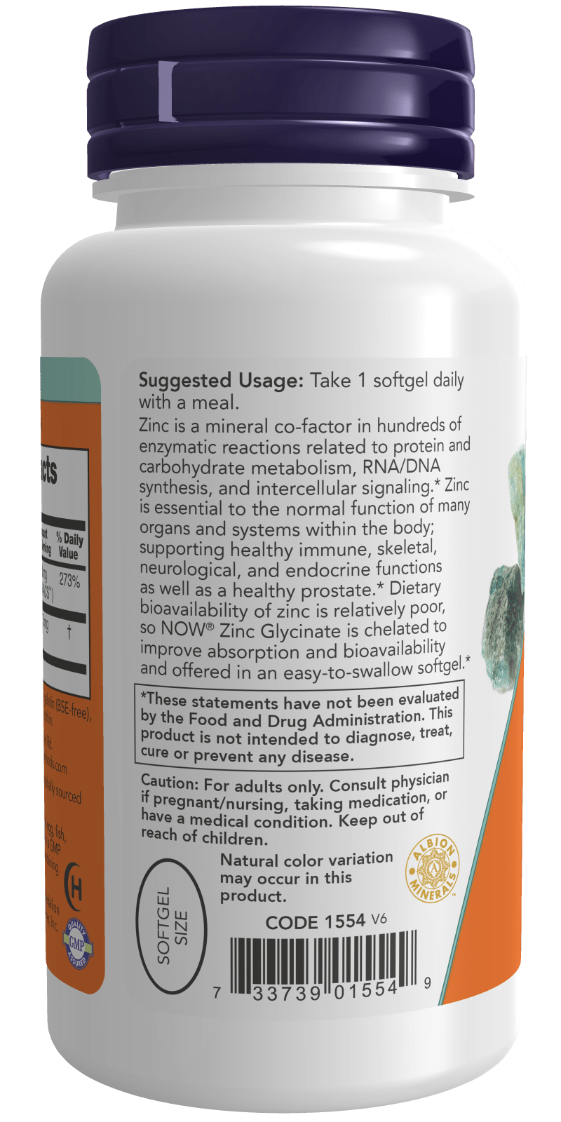 Zinc Glycinate, Vitamins & Supplements - Country Life Natural Foods