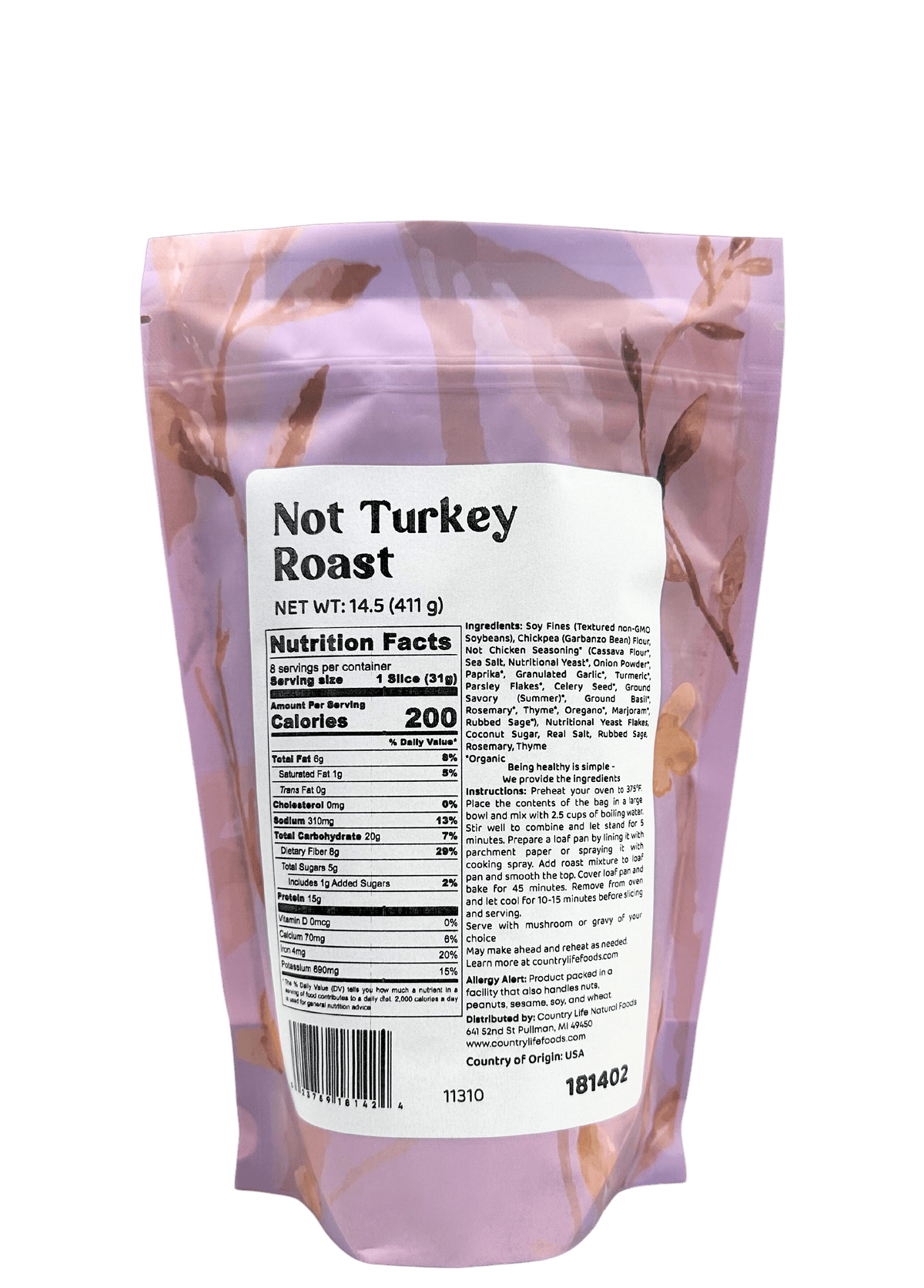 Not Turkey Roast, Meat Substitutes - Country Life Natural Foods