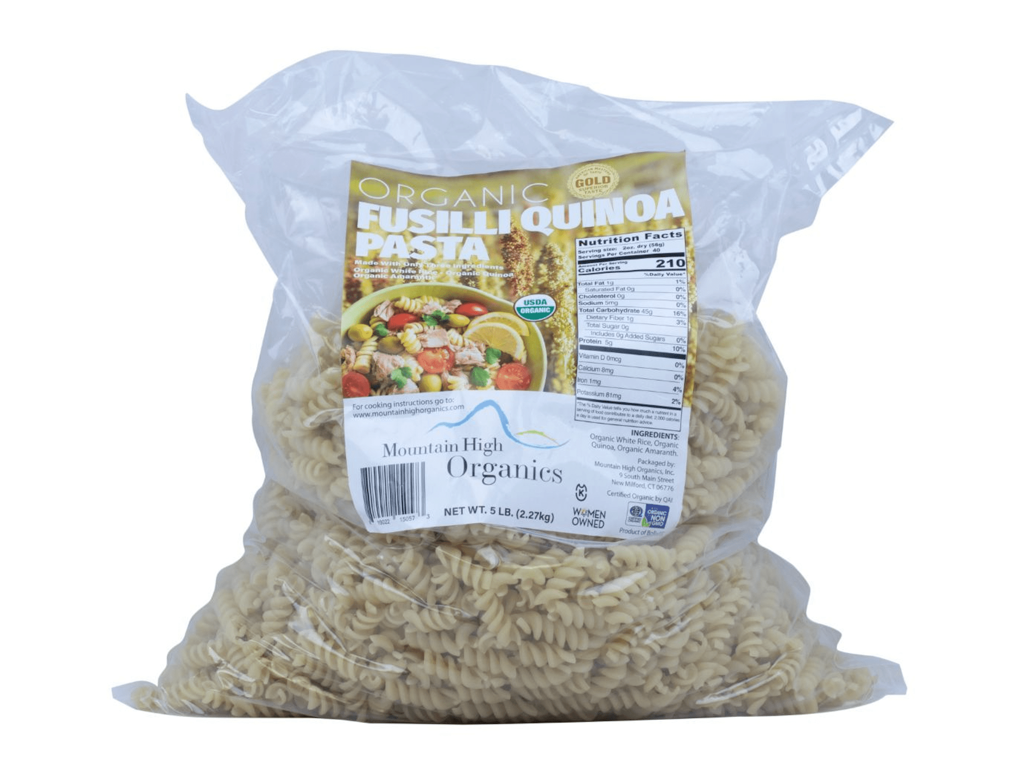 Fusilli, Quinoa, Organic, Gluten-Free, Pasta & Noodles - Country Life Natural Foods