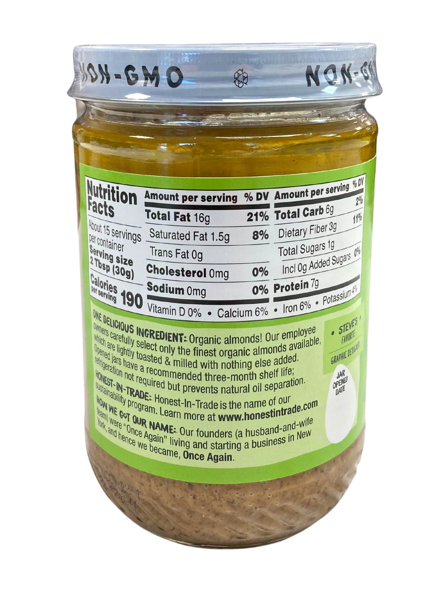 Almond Butter, Creamy, Organic, Lightly Toasted - Country Life Natural Foods