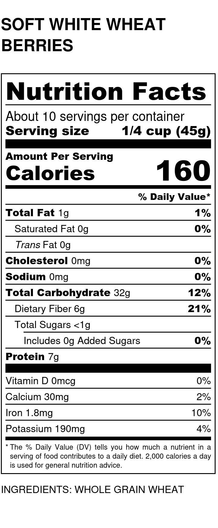 Wheat Berries, Soft White - Country Life Natural Foods