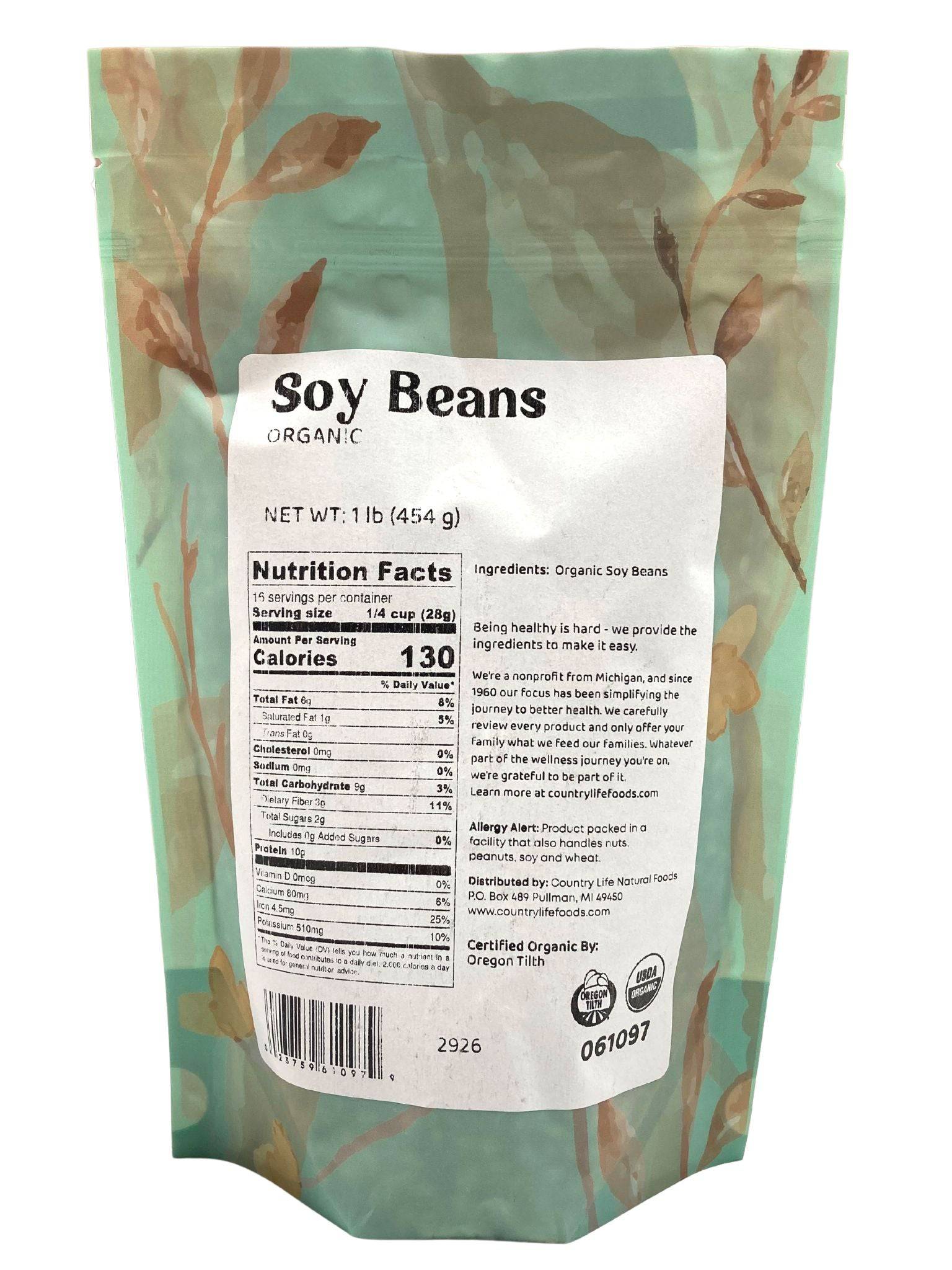 Soy Beans, Organic, Beans - Country Life Natural Foods