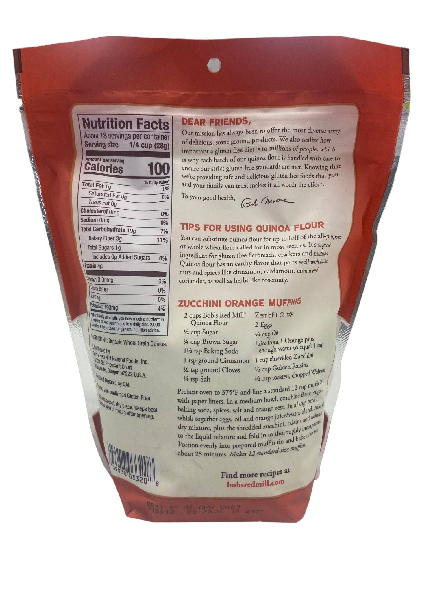 Quinoa Flour, Organic, Bob's Red Mill, Flour - Country Life Natural Foods