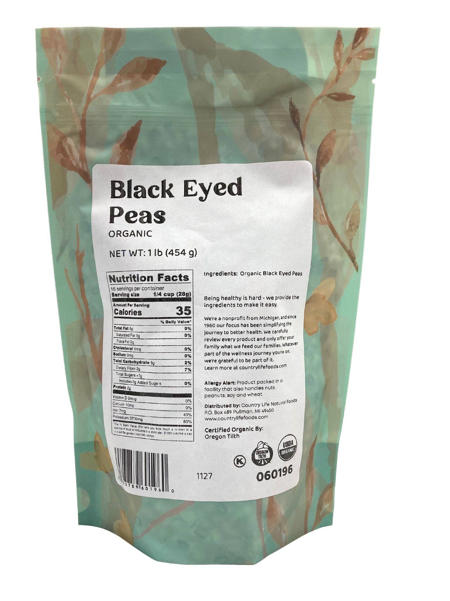 Black-Eyed Peas, Organic, Beans - Country Life Natural Foods