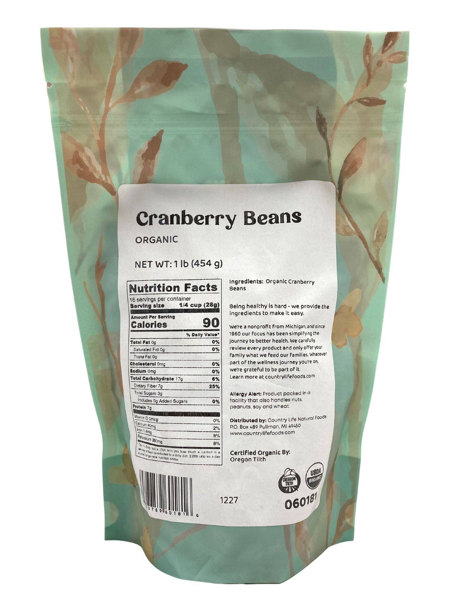 Cranberry Beans, Organic - Country Life Natural Foods