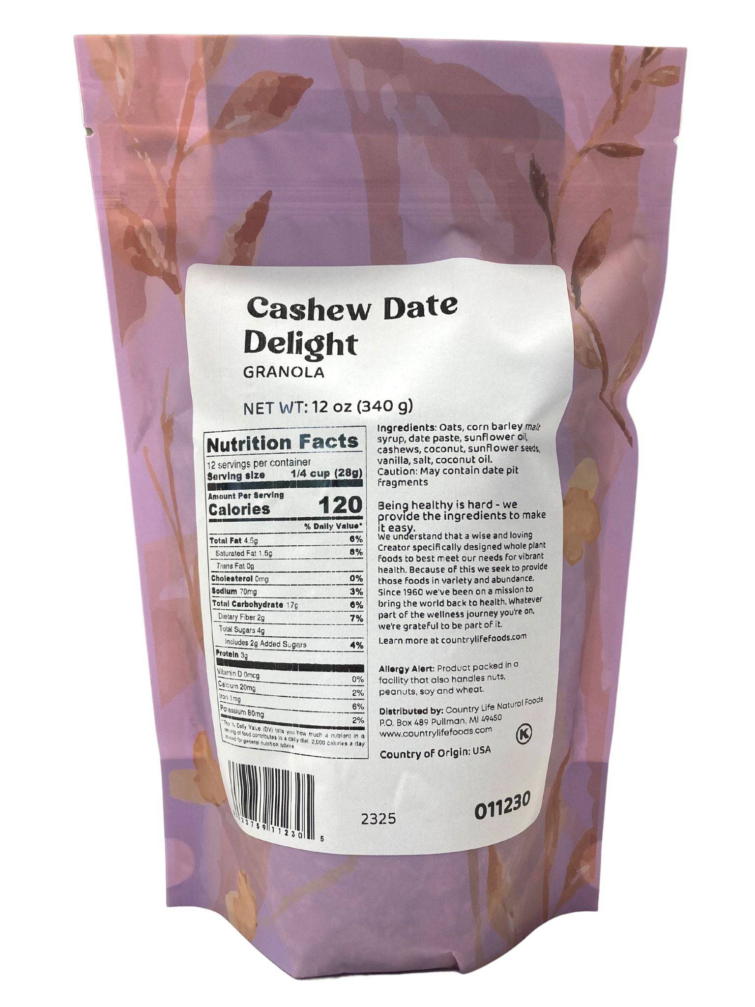 Slow-Baked Cashew Date Granola - Country Life Natural Foods