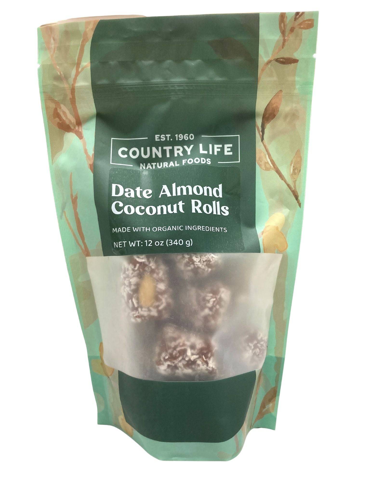 Date Coconut Roll, Almond, Organic, Dried Fruit - Country Life Natural Foods