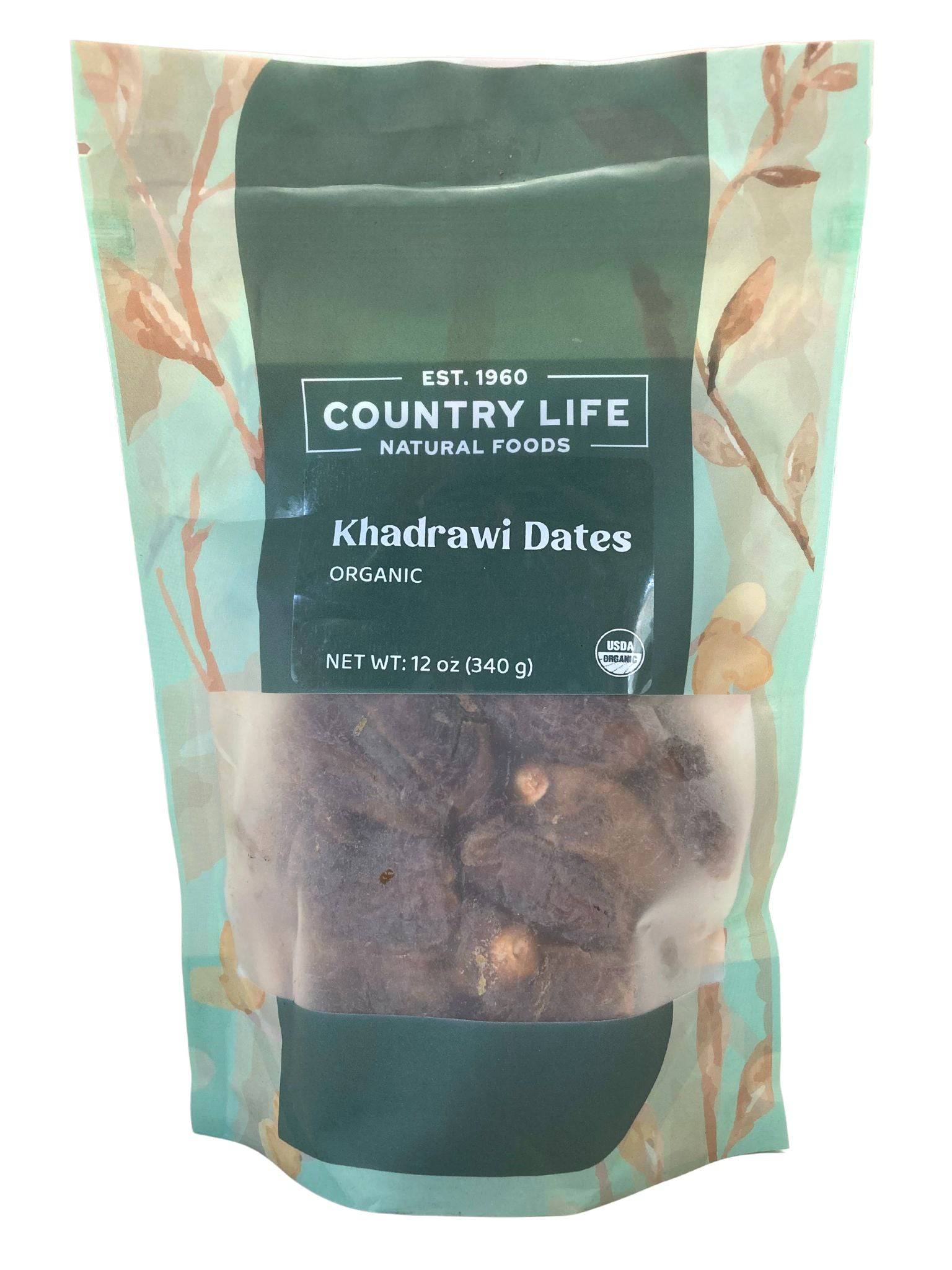 Dates, Khadrawi, Whole, Organic, Dried Fruit - Country Life Natural Foods