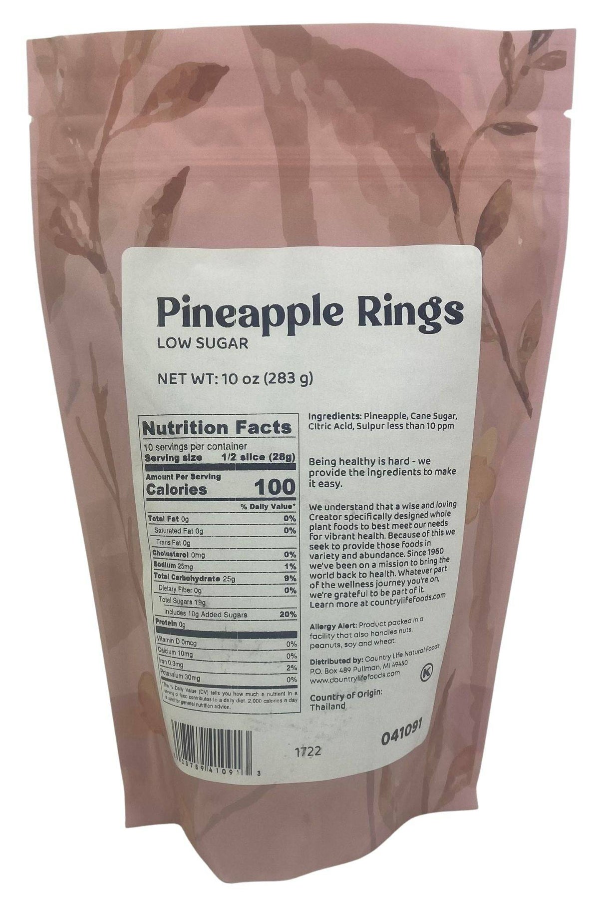 Pineapple Rings, Low Sugar, Dried Fruit - Country Life Natural Foods