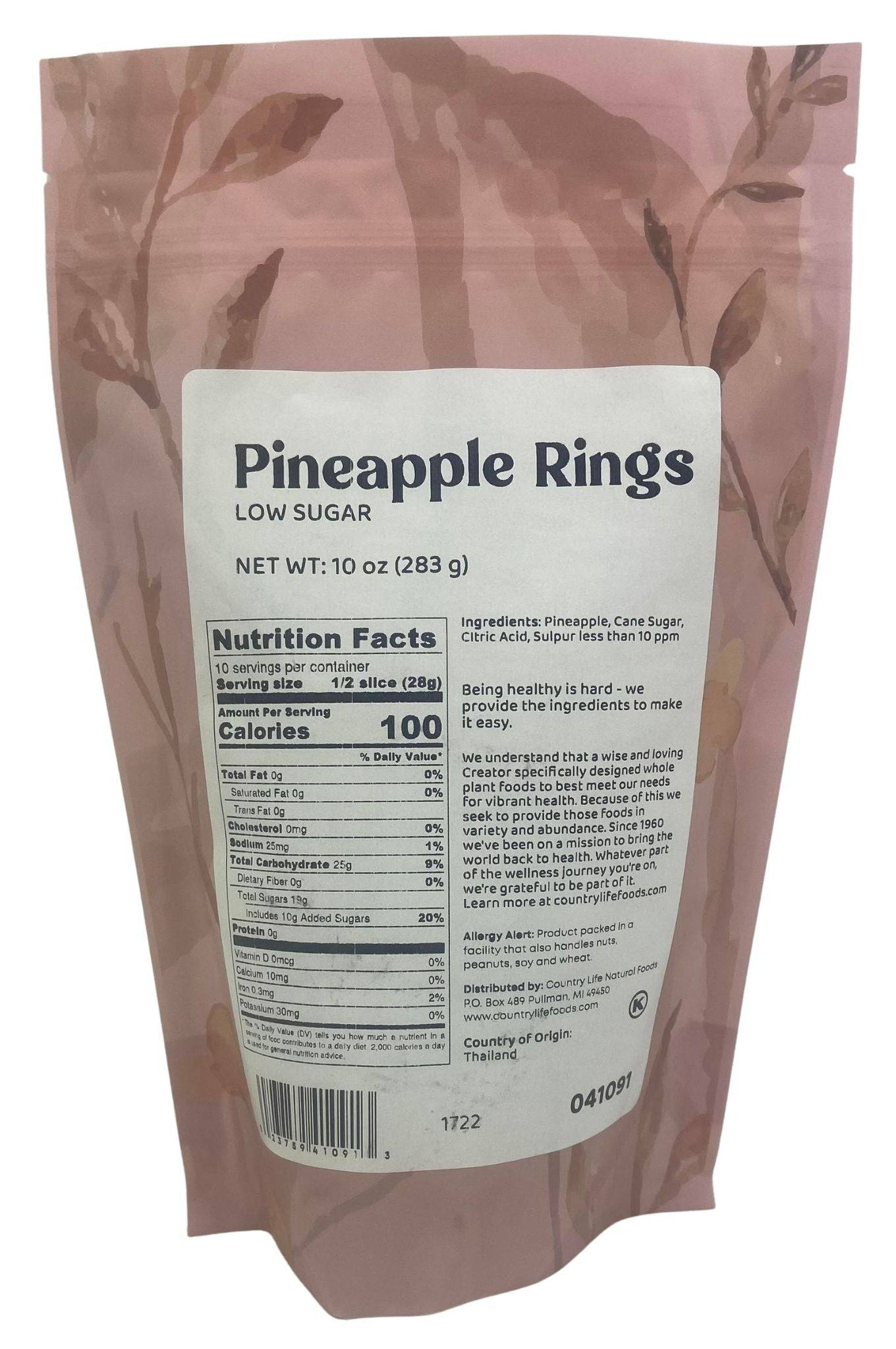 Pineapple Rings, Low Sugar, Dried Fruit - Country Life Natural Foods