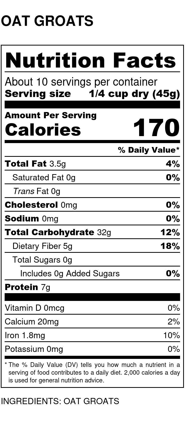 Oat Groats, Whole, Oats - Country Life Natural Foods