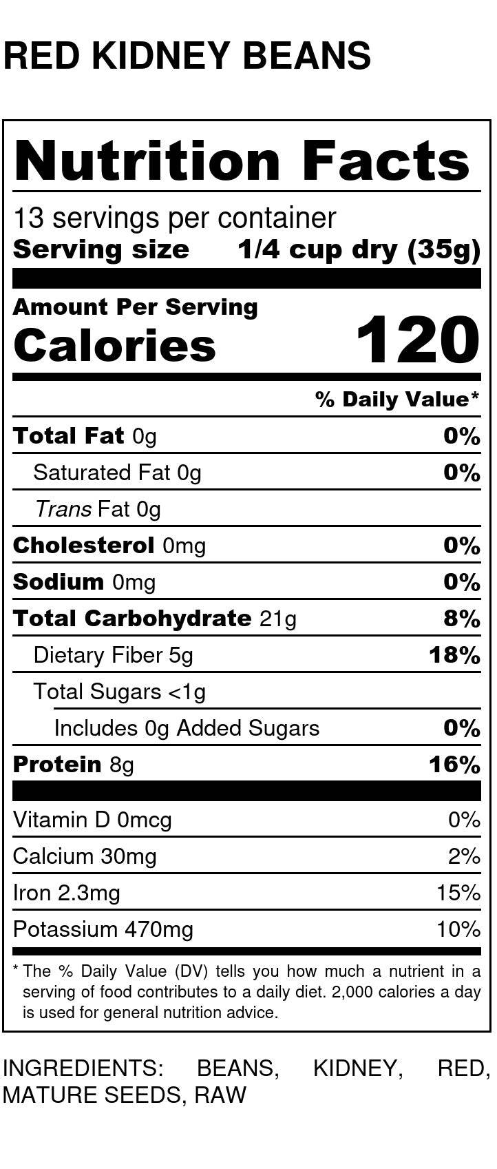 Kidney Beans, Dark Red - Country Life Natural Foods