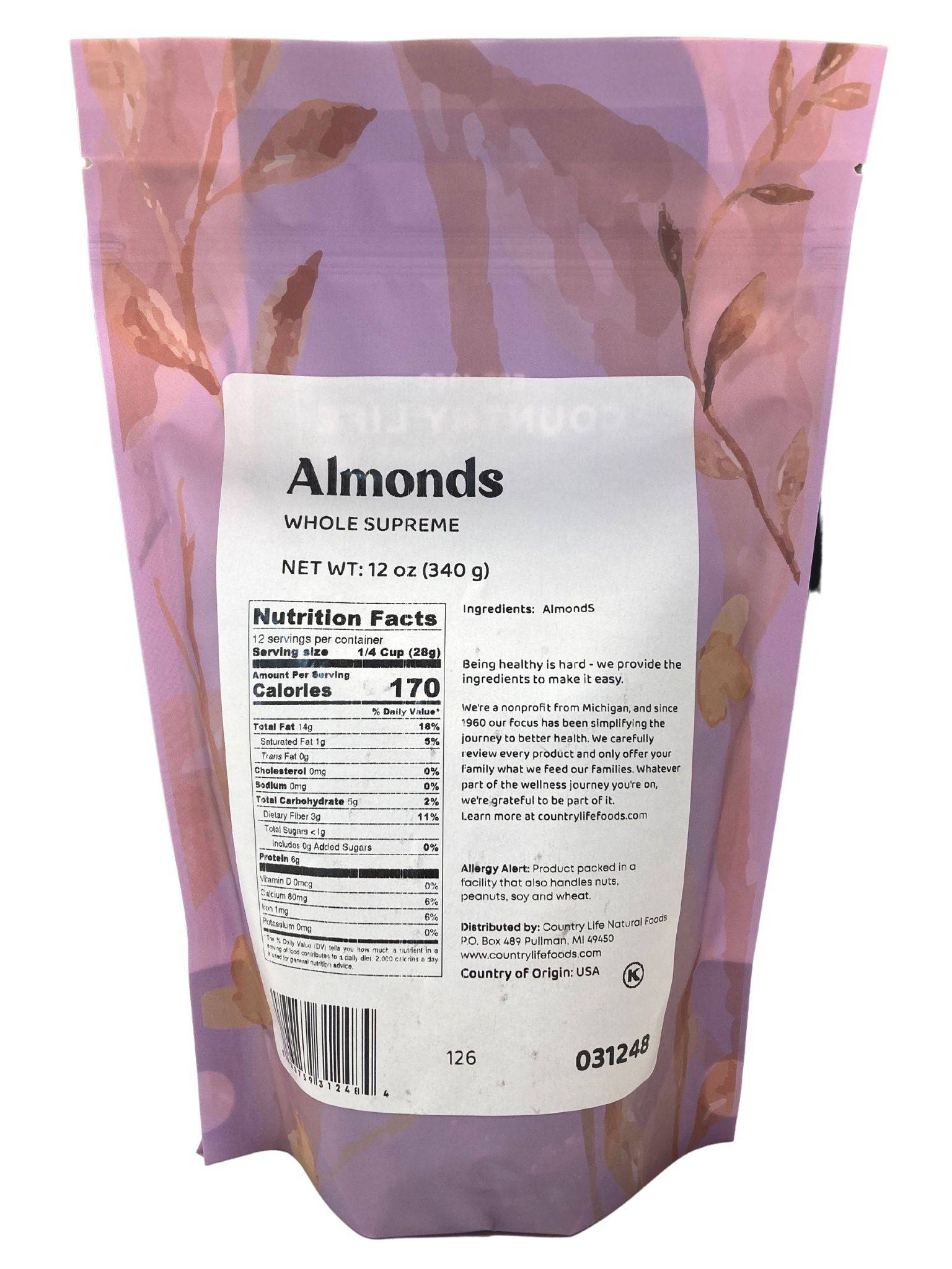 Almonds, Whole - Country Life Natural Foods