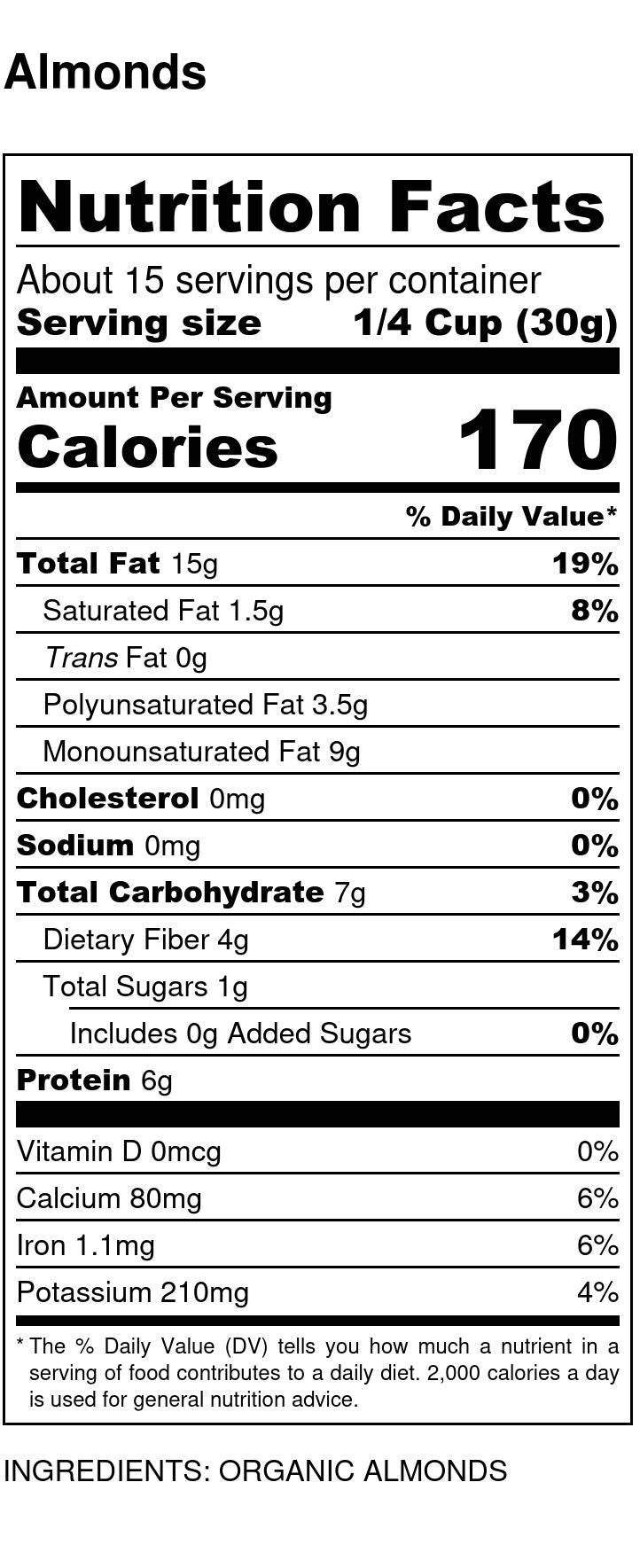 Almonds, Whole, Organic (Raw) - Country Life Natural Foods