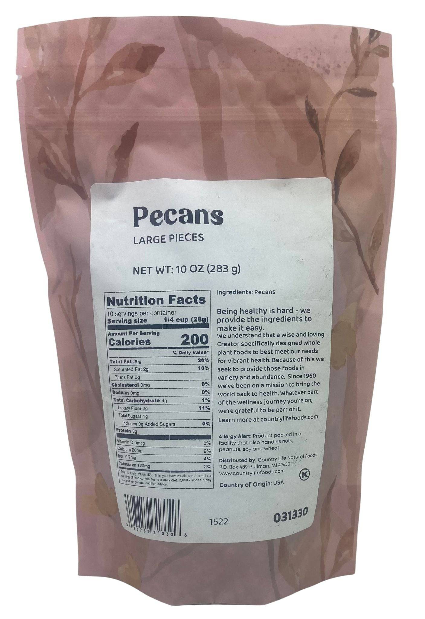 Pecan, Large Pieces - Country Life Natural Foods