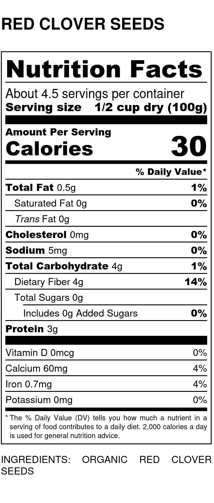 Clover Seeds, Red, Organic - Country Life Natural Foods