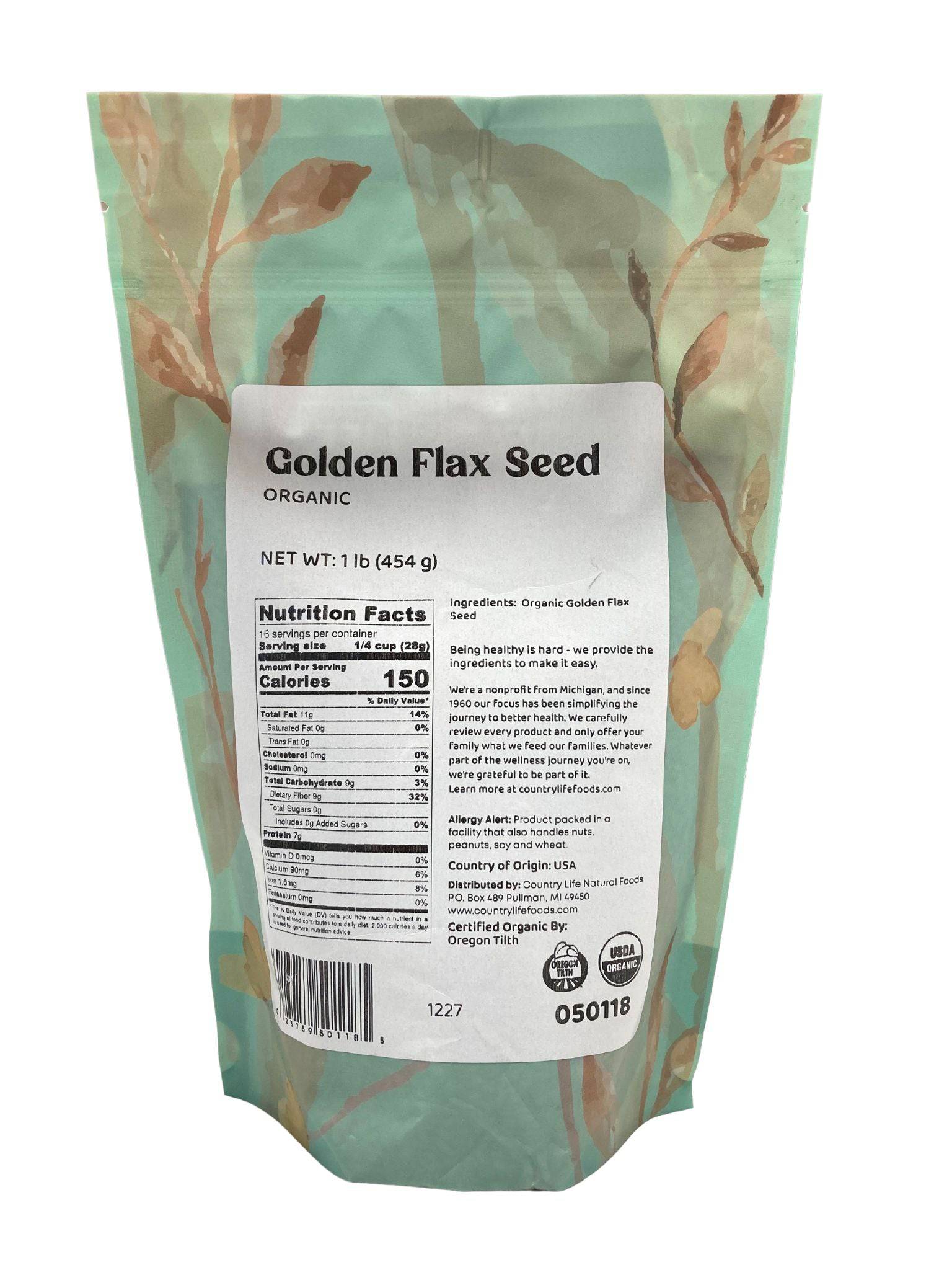 Flax Seeds, Golden, Organic, Seeds - Country Life Natural Foods