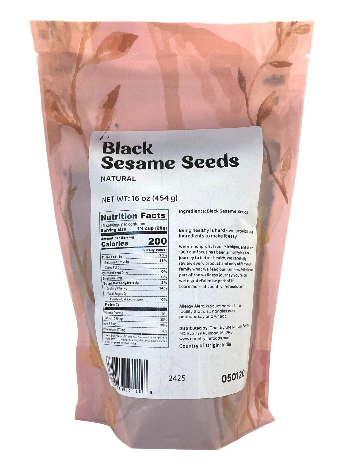 Sesame Seeds, Black, Natural, Seeds - Country Life Natural Foods