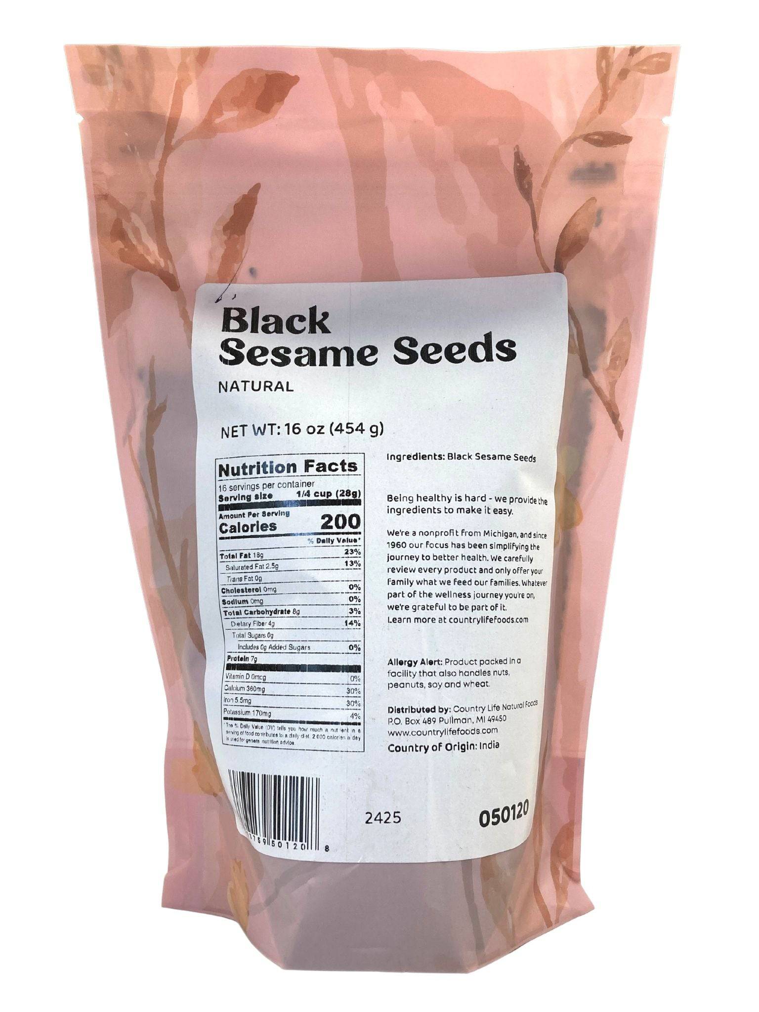 Sesame Seeds, Black, Natural, Seeds - Country Life Natural Foods
